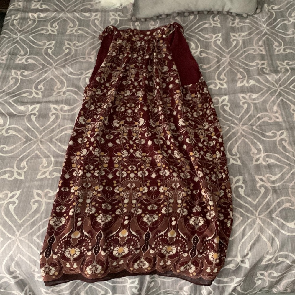 Maroon Printed Max Studio Dress L